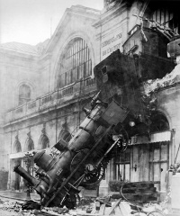 Train wreck at Montparnasse (October 22, 1895), see accident
